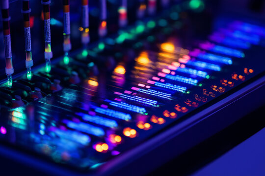 Close-up of a DNA sequencing machine, emphasizing the advancements in biotechnology and genetics