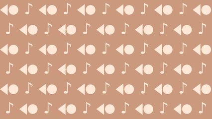 Seamless Music Pattern on Light Brown Background