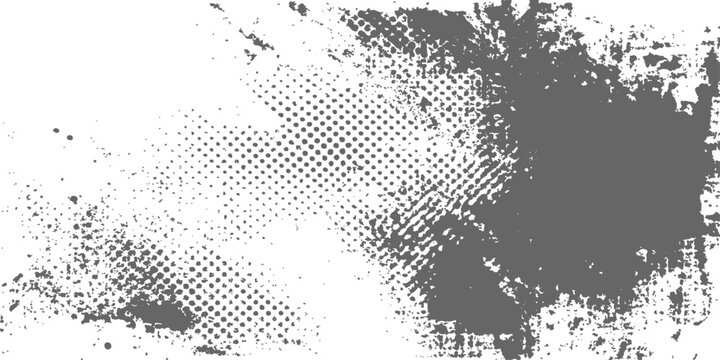 A grunge black ink splat pattern forms a halftone world map illustration with a textured paint splash effect on a dirty black and white globe wallpaper design