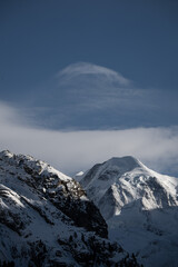 Obraz premium Mountain landscape with mountain, snow, landscape in Switzerland - travel photography