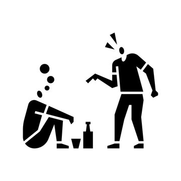 admonish glyph icon. people warning others illustration.