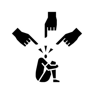 bully glyph icon. intimidate illustration.