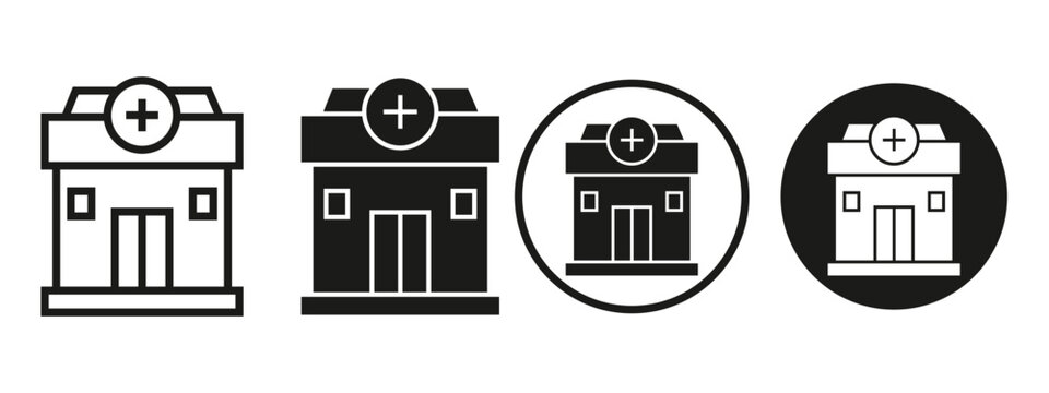 Medical clinic sign symbol icon set