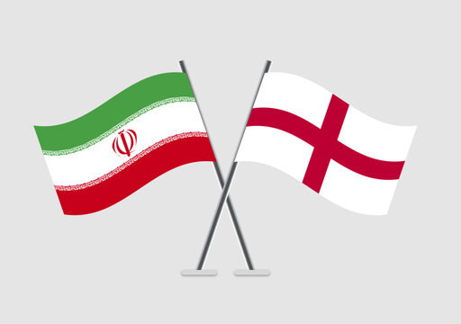 Iran and England vector flags design with soft corner finish