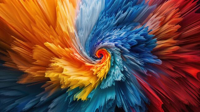 Explosive Color Swirl: A vibrant burst of color explodes in a mesmerizing swirl, creating a dynamic visual experience