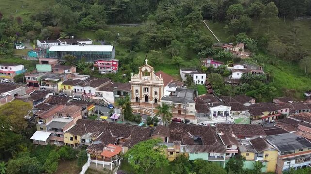 San Sebastian de Palmitas, Antioquia - Colombia. February 15, 2026. Corregimiento surrounded by mountains, with 7,819 inhabitants.