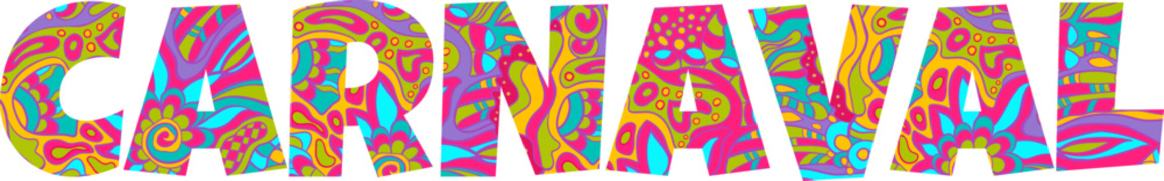 Carnival playful typography isolared vector text