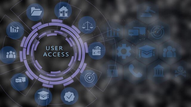 Futuristic User Access Dashboard Interface Technology, Internet and network concept, Tech Performance Panel , Digital Data Analytic HUD glowing 4k graph background animation video See Less