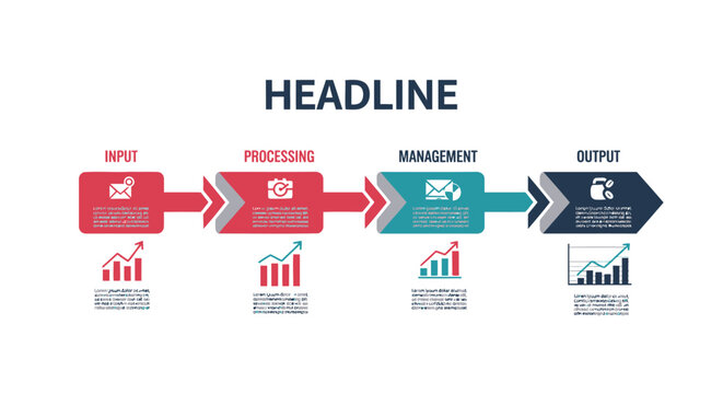 Set of 4 business process icons vector