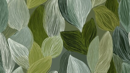 Abstract flowing lines forming a seamless organic pattern. Organic pattern featuring delicate lines creating a smooth leaf-like texture in earthy colors