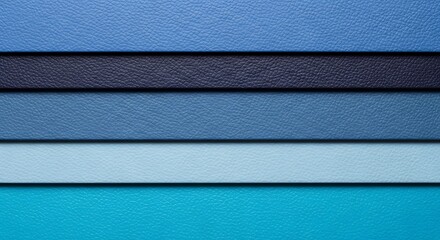 Fototapeta premium A Stack of Different Blue Leather Sheets for Crafting and Design