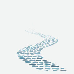 Fototapeta premium Path of Stepping Stones - A Winding Journey.