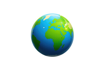 Fototapeta premium Planet earth globe showing europe, africa, and asia on a transparent background for global concepts