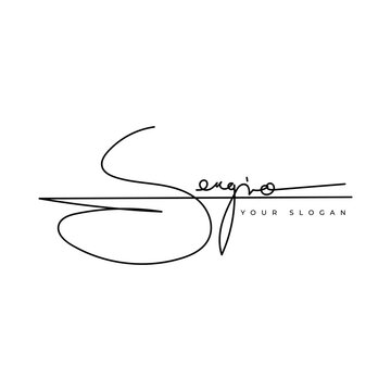 Sergio name signature logo vector design