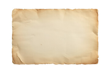 Obraz premium Blank vintage paper with aged textured surface for background or frame, featuring ragged deckle edge design, transparent background