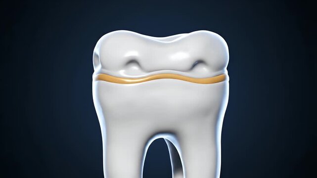 Clean CGI Depiction of Enamel Thickness Variation Highlighting Cusp Tips for Dental Education in a Neutral Medical Background Showing Tooth Structure