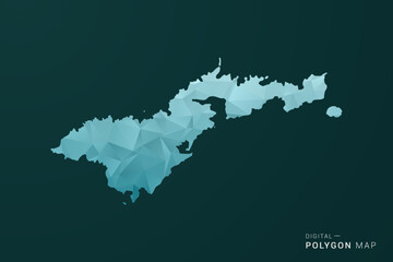 American Samoa Map - Polygon style vector illustration in green and blue low poly geometric design, clean minimal silhouette for infographic. © Whatever