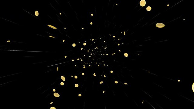 Falling 3D Lemon&rsquo;s Slides on Alpha Channel, Loop
