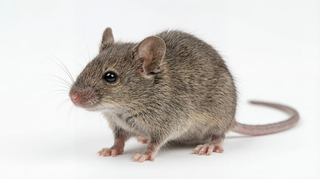 Close-up the rat on white background