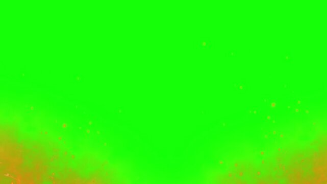 Realistic atmospheric fire sparks and glowing embers with orange smoke rising from below isolated on transparent background for cinematic vfx and design