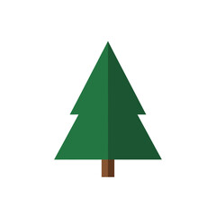 Obraz premium Simple and Modern Flat Design Green Pine Tree Icon A Versatile Vector Graphic for Nature, Holiday, and Environmental Projects