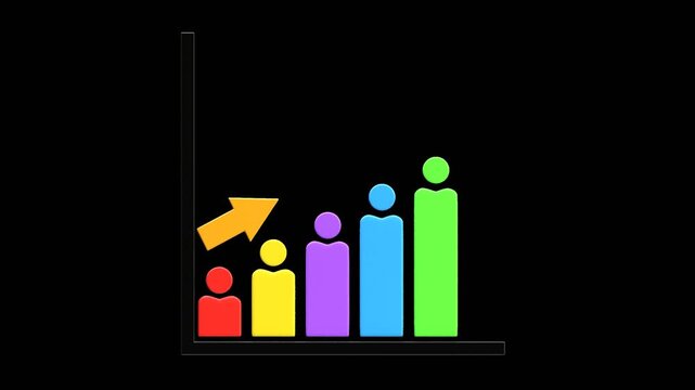 3D Growth and Collaboration in Business | Alpha Channel