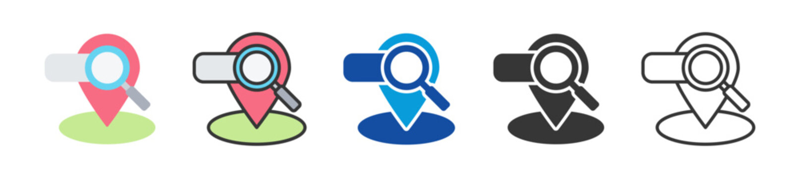local seo icon set multi style various collection