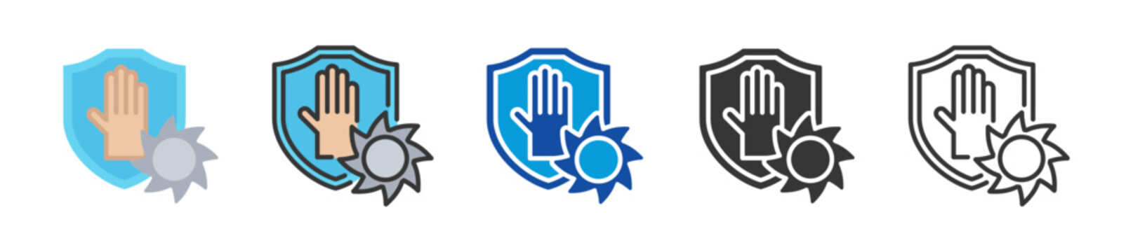 machine guarding icon set multi style various collection