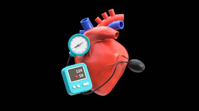 3D High Blood Pressure Hypertension | Alpha Channel