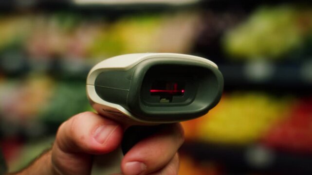 Scan scanning QR code Shipping Label For Delivery payment for parcels in shop store, supermarket paper list, receipt for purchases. 