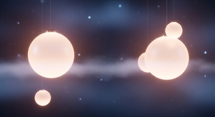Abstract illustration of glowing orbs against a blurred dark background