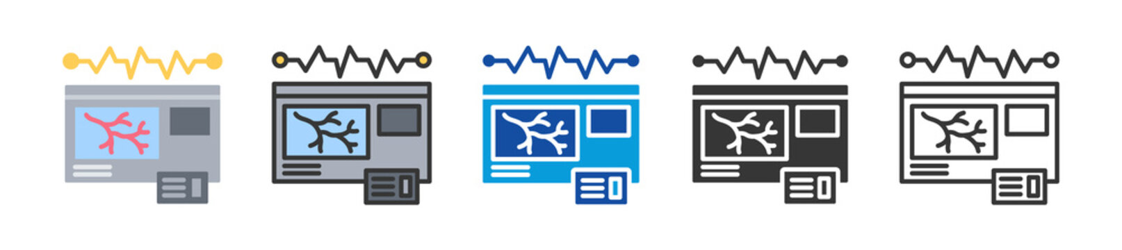 coronary angiogram icon set multi style various collection