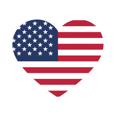 Fototapeta premium A patriotic heart symbol representing the love and devotion to the United States of America, depicted with the iconic flag pattern