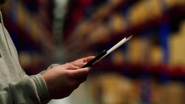 Scan scanning QR code Shipping Label For Delivery payment for parcels in shop store, supermarket paper list, receipt for purchases. 