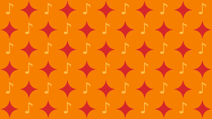 Musical Notes and Diamond Stars Pattern