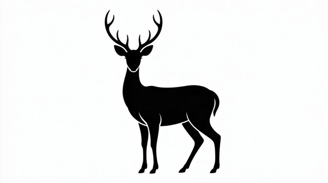 Black deer icon vector