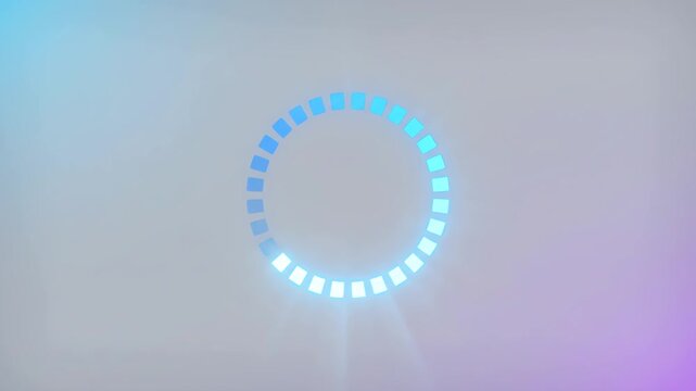 Blue neon internet buffering loading circle for 4k video background