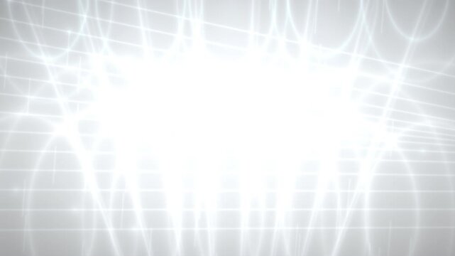 White burst radiates outward, swirling lines and particles against gray gradient