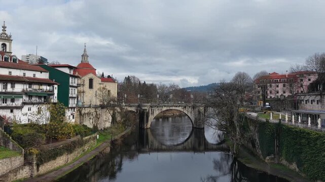Old stone bridge in Amarante, Portugal