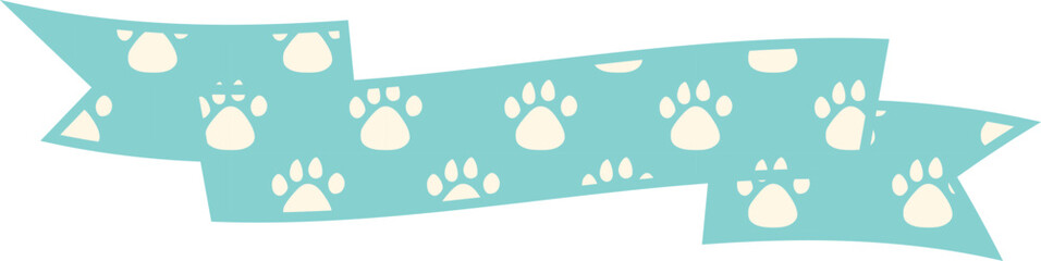 Ribbon Frame -1- Paw Pad - mint green