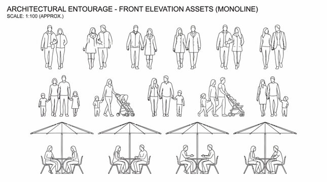 Architectural Entourage and Front Elevation Asset Collection for Design Projects