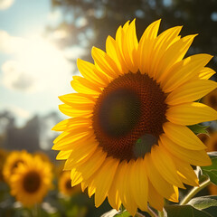 Obraz premium “Bright Sunflower in Sunlight – Professional Nature Photography”