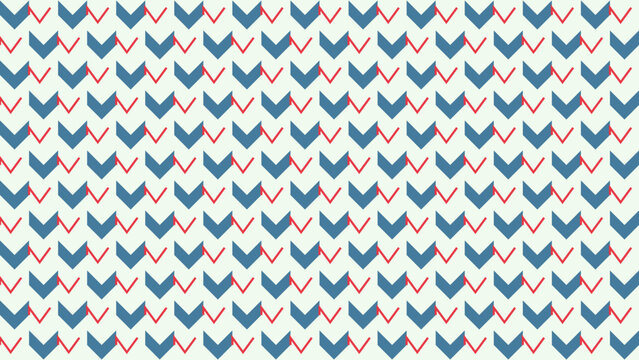 Retro Arrow Chevron Pattern in Blue and Coral vector background