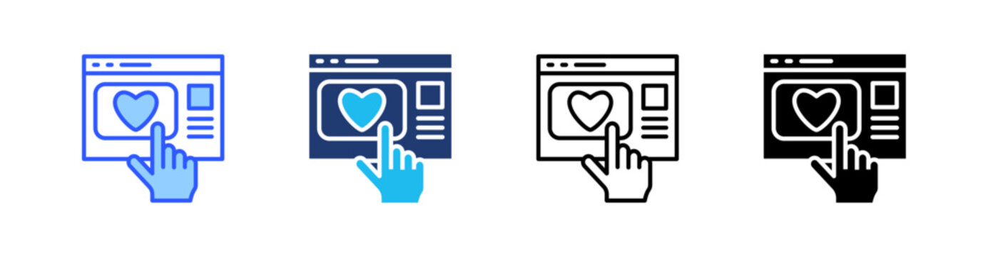 Favourite Multi Style Icon Set Vector 