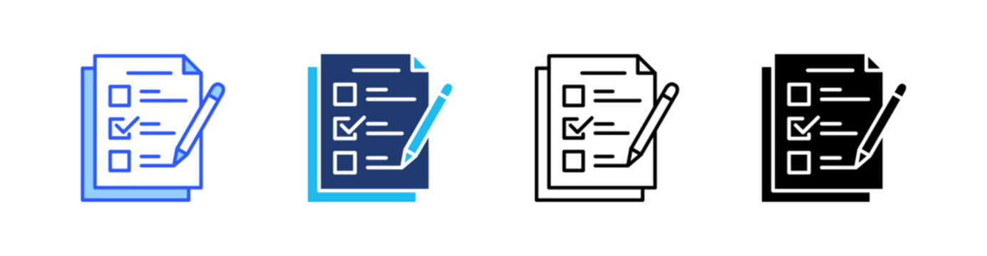 Exam Multi Style Icon Set Vector 
