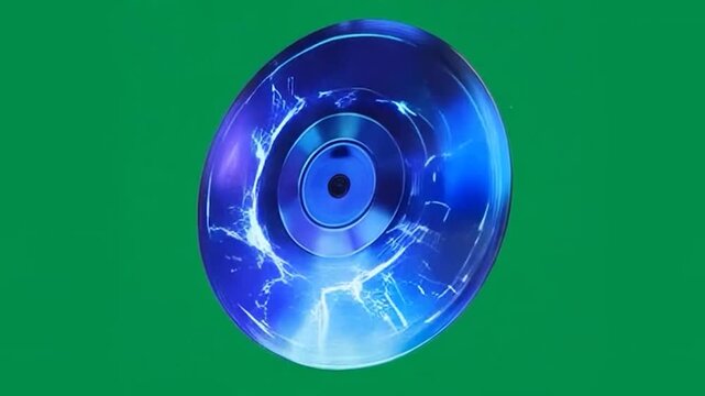 Spinning electrical disk Anime style VFX Green Screen Loop