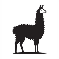 Fototapeta premium Beautiful modern llama logo. Simple and monochrome