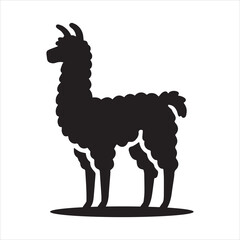 Fototapeta premium Llama animal silhouette logo, icon design vector illustration.