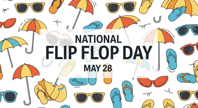 National flip flop day celebration on may 28 with colorful summer accessories