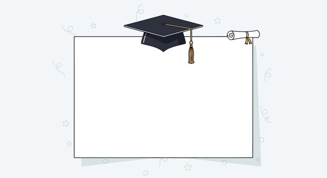 Graduation Cap on Certificate Template.